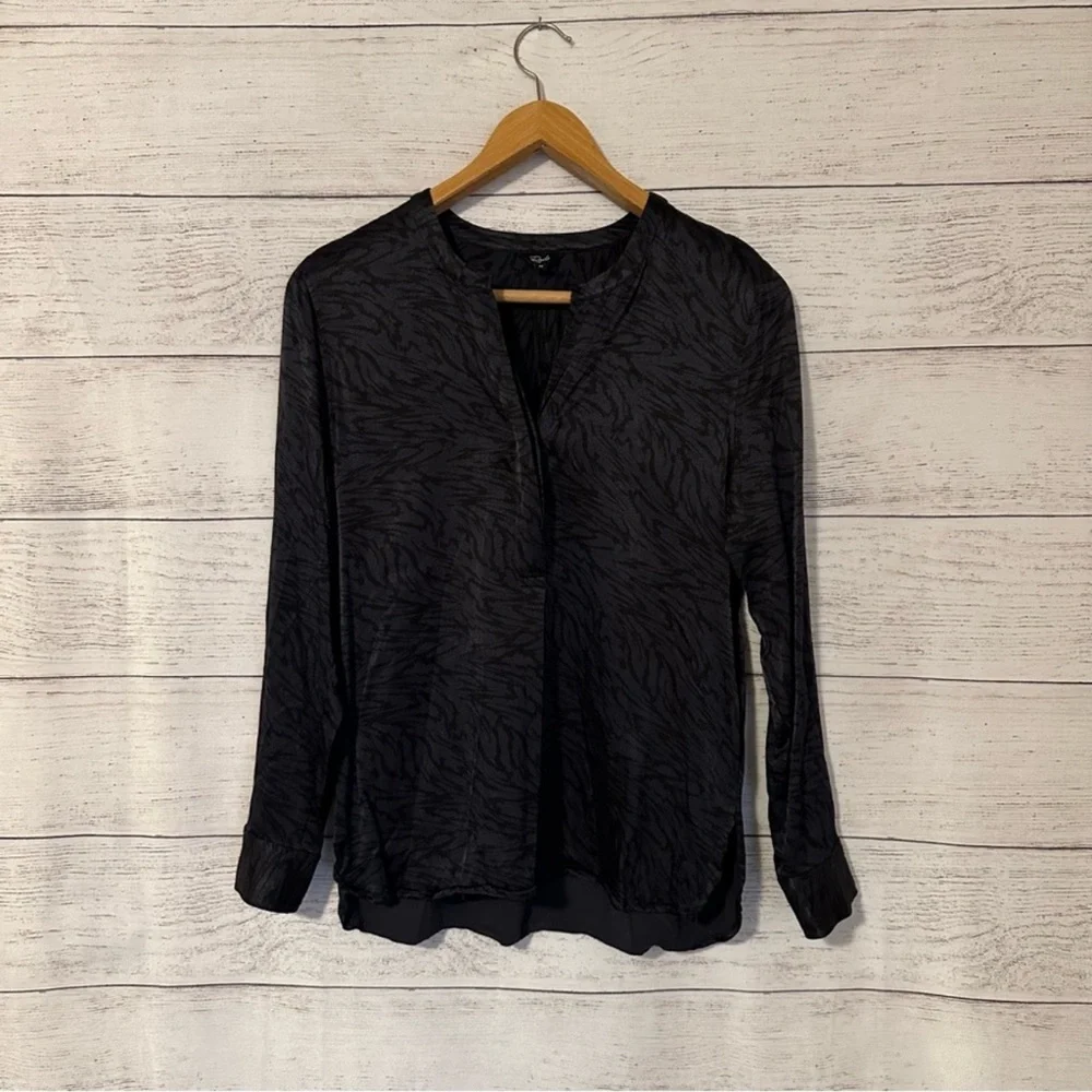 Rails Pearl Onyx Print Satin Blouse M - Picture 8 of 8